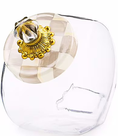 MacKenzie-Childs Sweets Jar with Check Lid - Mocha Check | Dillard's