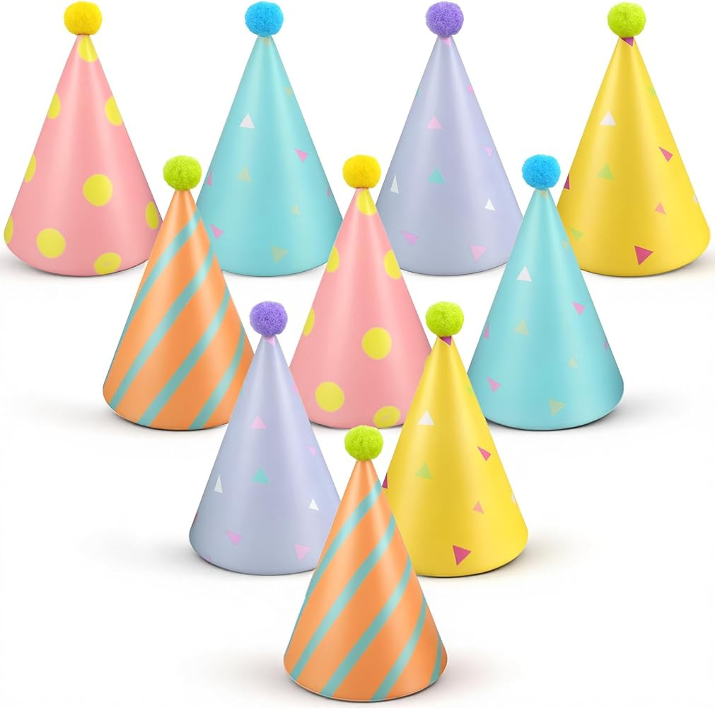 Party Hats for Stuffed Animals, 10 Pcs Colorful Stuffed Animal Party Hats Lovely Paper Cone Mini ... | Amazon (US)