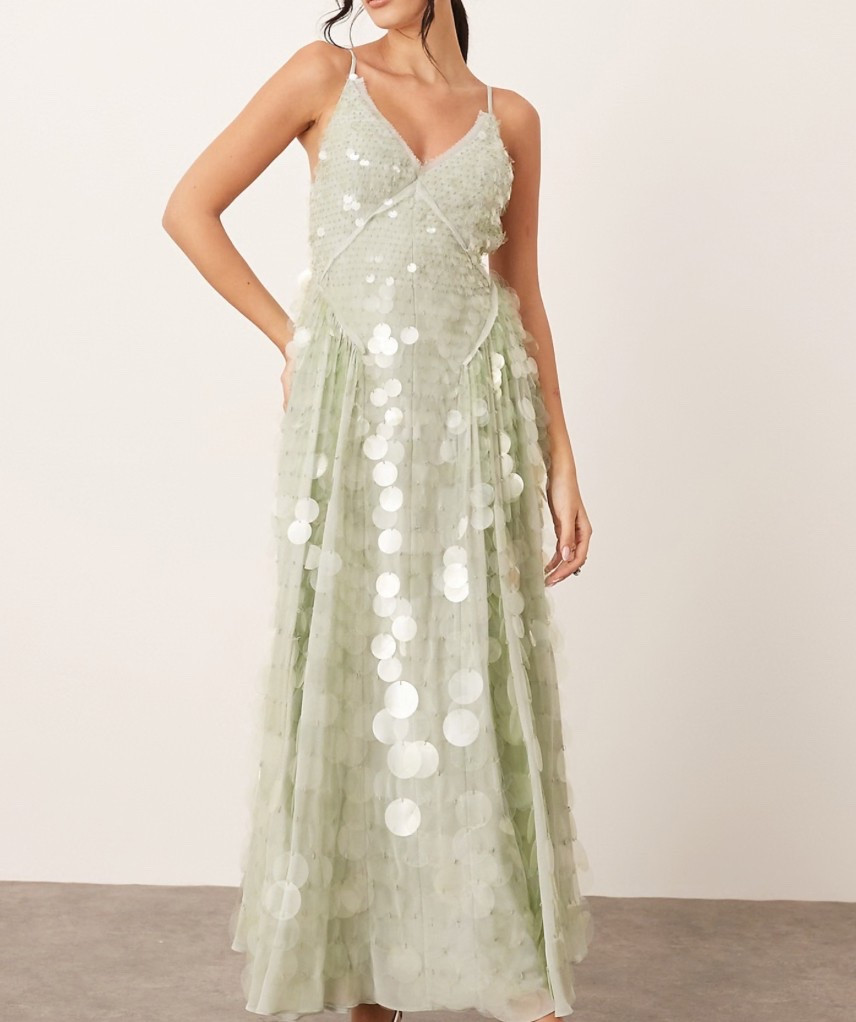 arrange green dress Uranie Emerald Green Gathered Maxi Dress, L / Green
