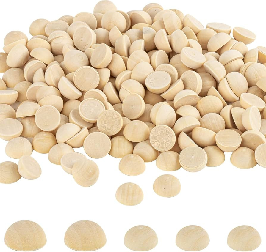 Sukh 400pcs Small Half Wooden Beads for Crafts - Wooden Balls for Crafts Unfinished - 12mm&15mm D... | Amazon (US)
