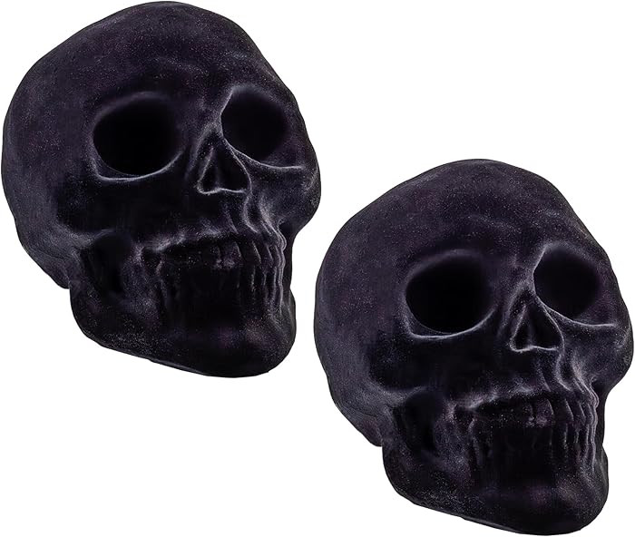 Darware Black Velvet Skulls (2-Pack); for Halloween, Day of the Dead, and Gothic Decor and Crafts | Amazon (US)