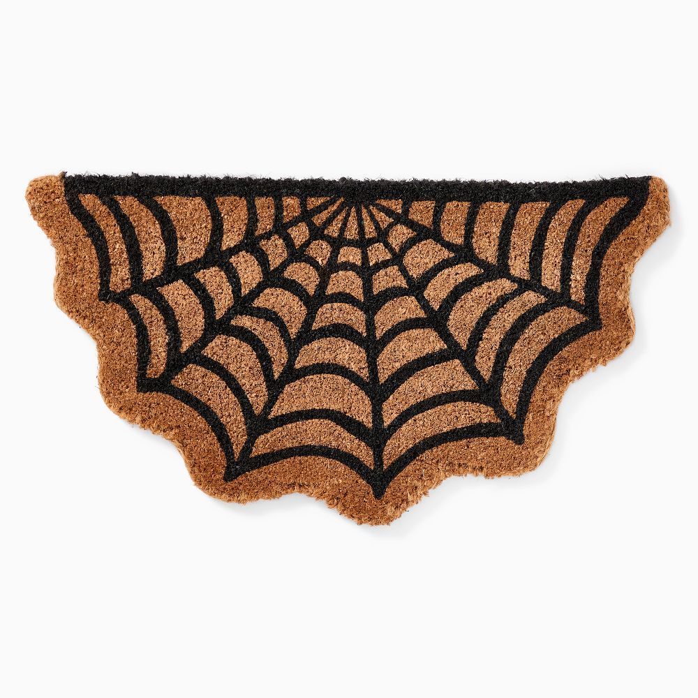 Spider Web Shaped Doormat, 16&amp;quot;x30&amp;quot; Semi, Black | West Elm (US)