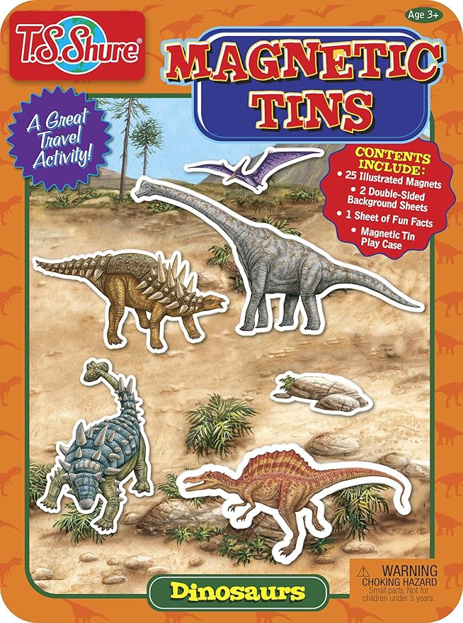 Bendon Dinosaur Magnetic Tin Playset TS Shure with 3 Illustrated Magnet Sheets and Dual Playscene... | Amazon (US)