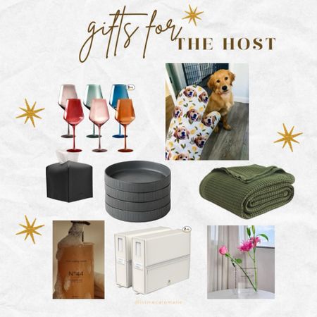 Gifts for the hostess in your life 🫶 trendy wine glasses and plates, the BEST cozy quilt, classy sheet organizer, and the cutest custom dog potholder

#LTKGiftGuide #LTKhome #LTKHoliday