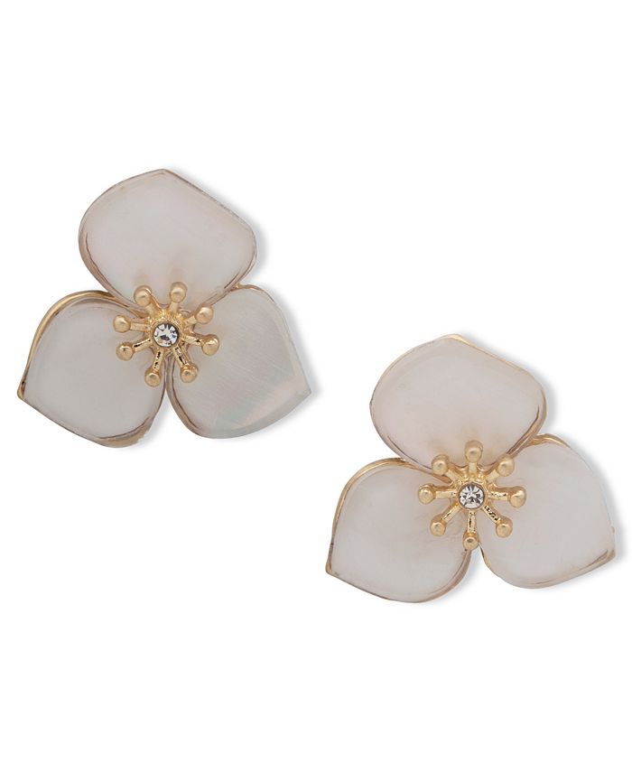 lonna & lilly Gold-Tone Pavé & Mother-of-Pearl Flower Stud Earrings & Reviews - Earrings - Jewel... | Macys (US)