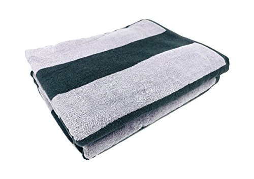 BY LORA Terry Cotton Cabana Towels for Pool, Charcoal,Silver, 35 X 60, Set of 4 | Amazon (US)