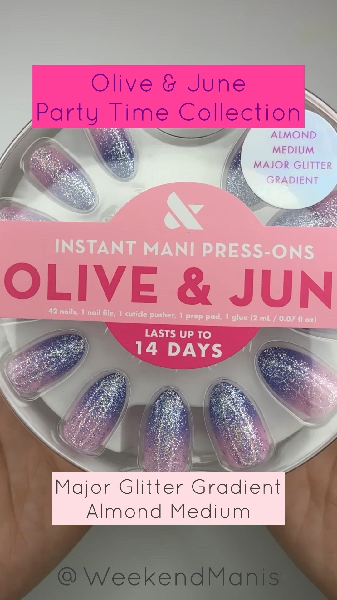 3 new press-ons from @oliveandjune for their new Party Time collection! (Gifted)

Which one is your favorite? Both the Major Glitter Gradient and Party Glitter French are calling to me! 🤩 

#WeekendManis #oliveandjune flash glitter gel sparkly party manicure 

#LTKBeauty #LTKHoliday #LTKGiftGuide