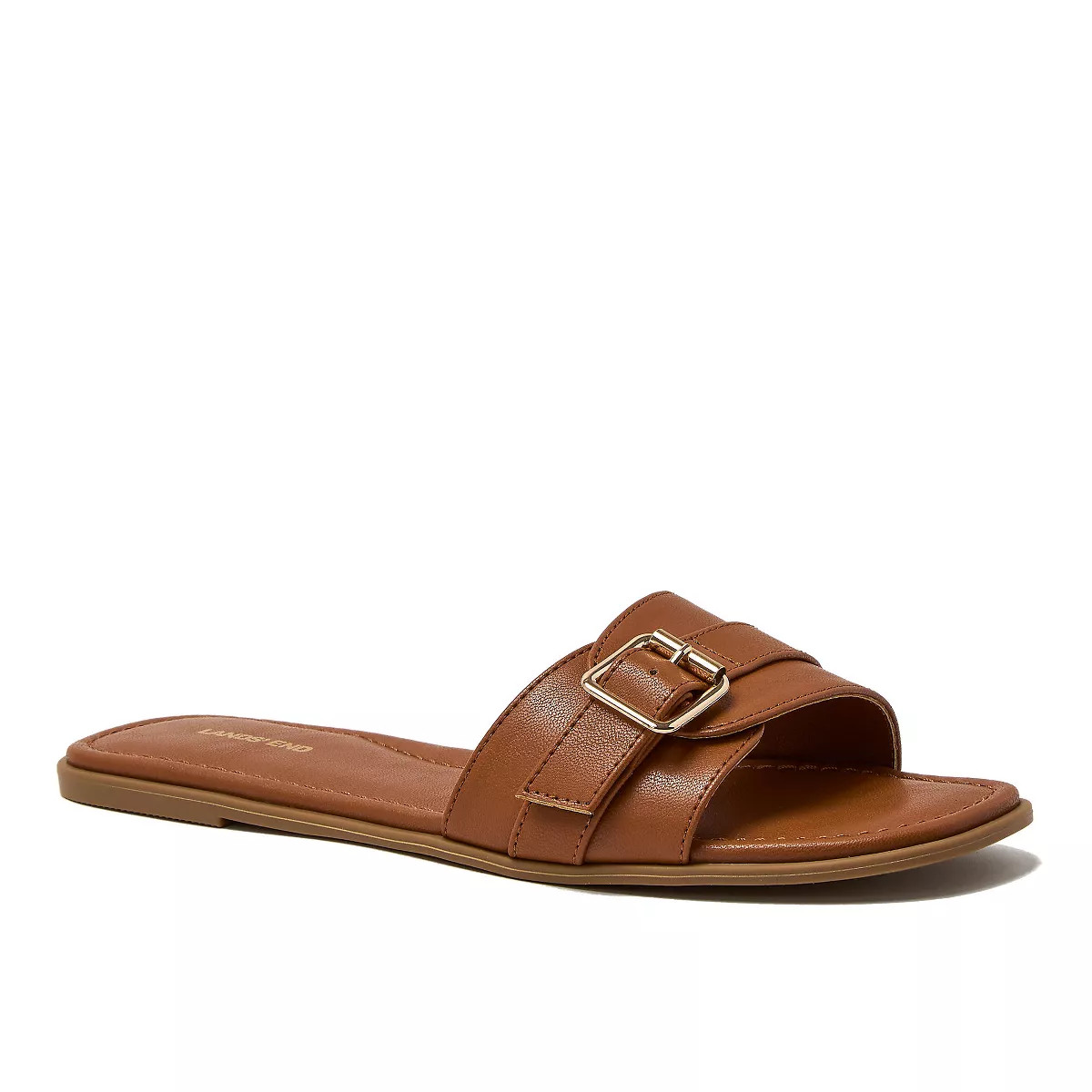 Lands' End Women's Sunshine Slide Sandals - 9.5 - Cognac | Target