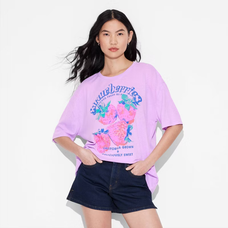 Women's Short Sleeve Oversized Graphic T-Shirt - Wild Fable™ | Target