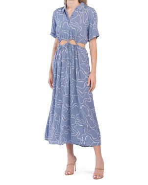 Abstract Collared Cut Out Maxi Dress | TJ Maxx