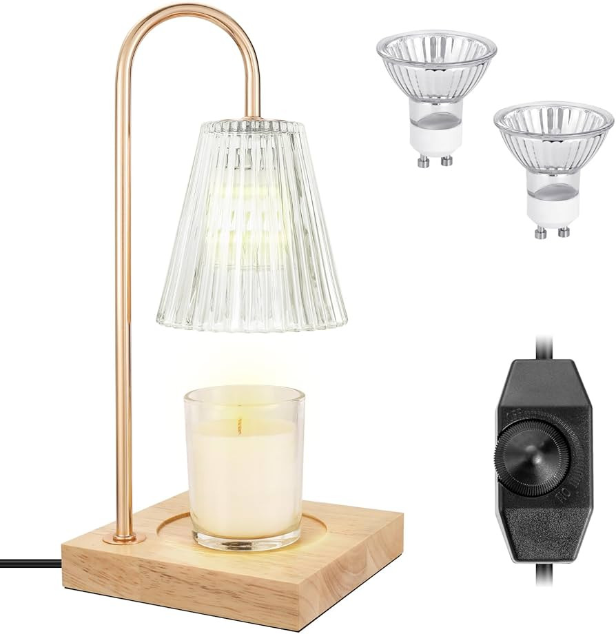 Heymagoo Candle Warmer Lamp with 2 Bulbs, Electric Candle Lamp Warmer with Dimmer Bedroom Home De... | Amazon (US)