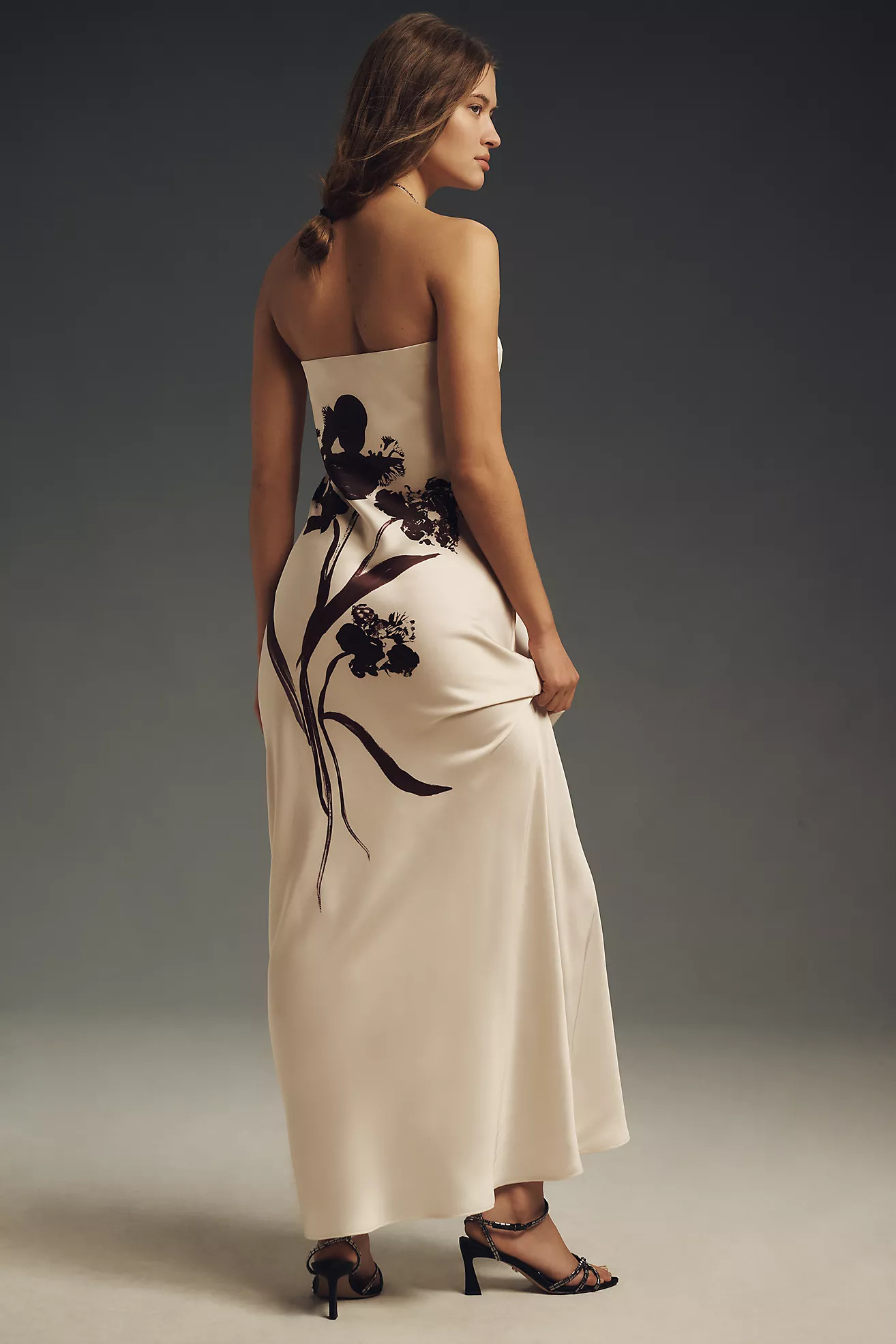 The Fleur Strapless Satin Maxi Slip Dress | Anthropologie (US)