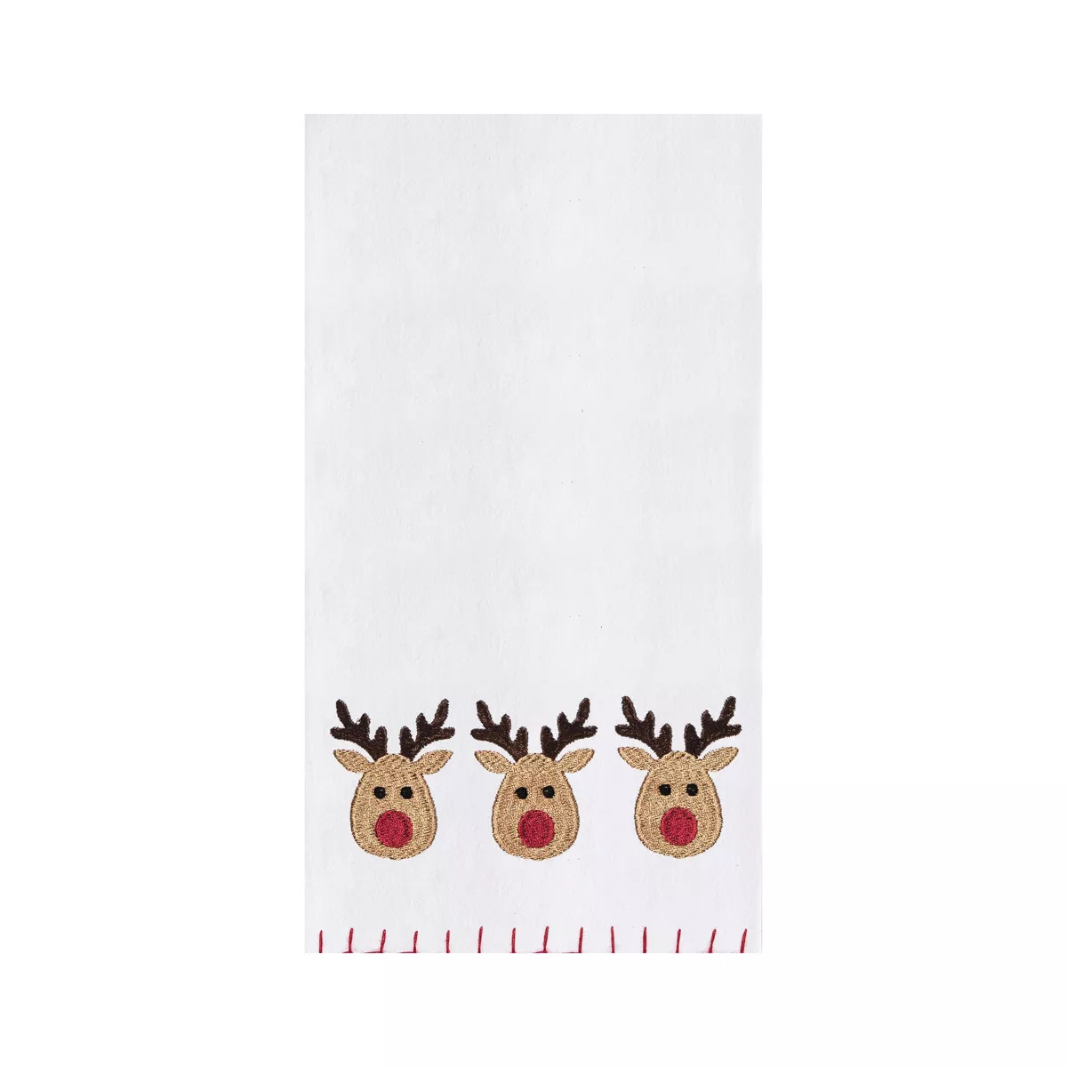 C&F Home Holiday Christmas Theme Featuring 3 Red Nose Reindeer Embroidered Flour Sack Dishtowel D... | Target