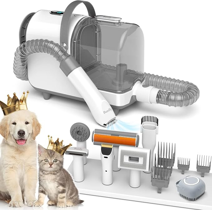 Bunfly Pet Clipper Grooming Kit and Vacuum Picks Up 99.99% Pet Hair, 7 Pet Grooming Tools, 3L Lar... | Amazon (US)