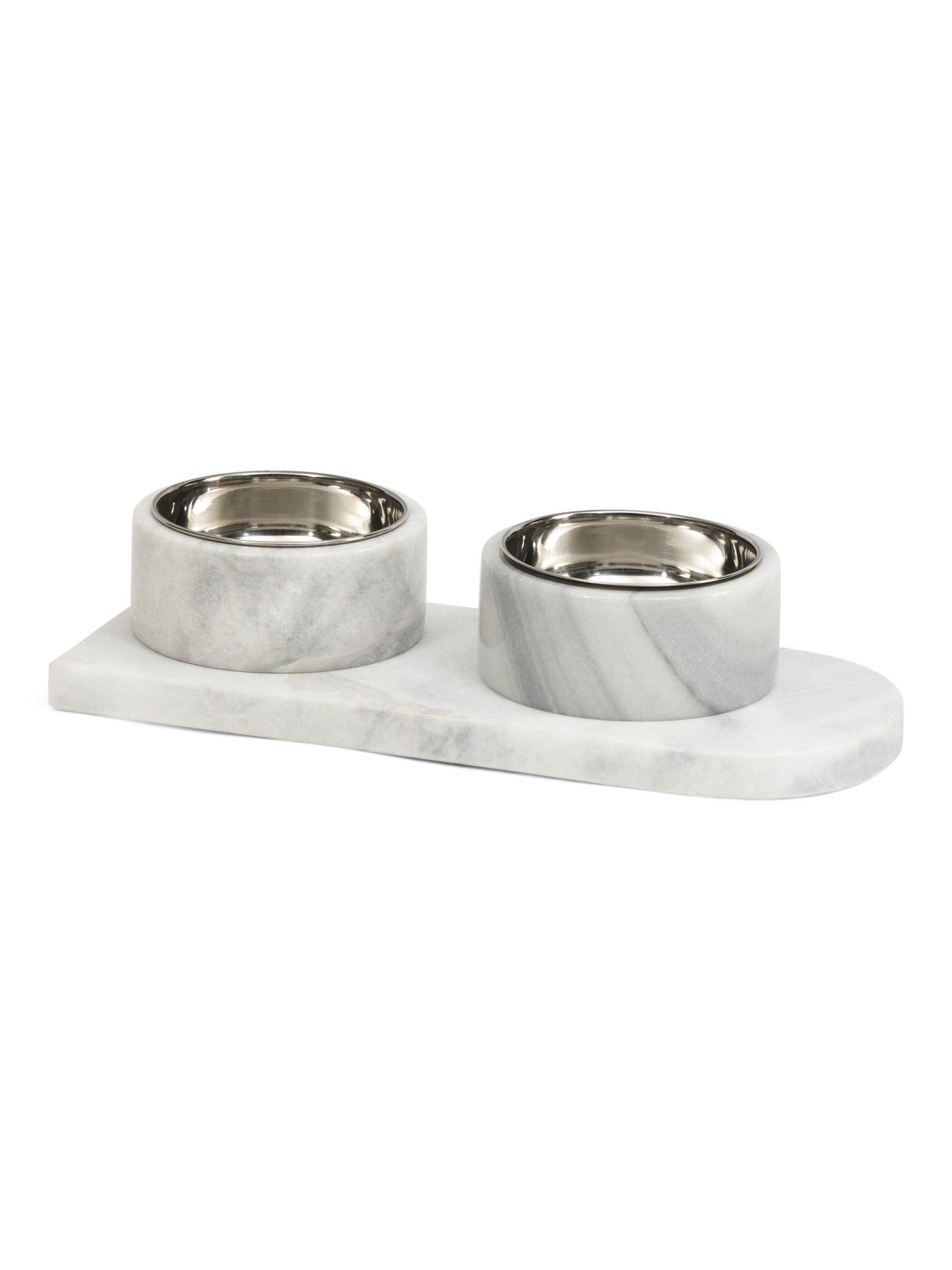 3pc Marble Pet Bowls With Tray Set | TJ Maxx