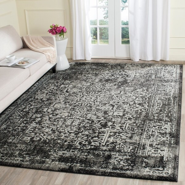 Safavieh Evoke Quinn Vintage Boho Medallion Distressed Rug - 9' x 12' - Black/Grey | Bed Bath & Beyond