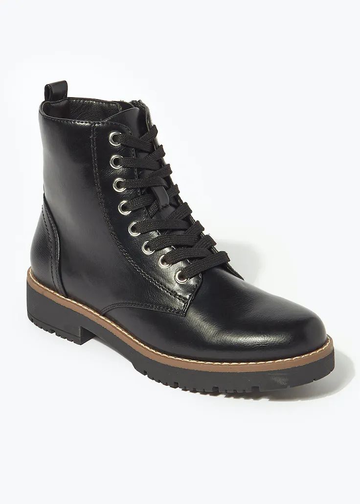 Soleflex Lace Up Boots – Black | Matalan (UK)