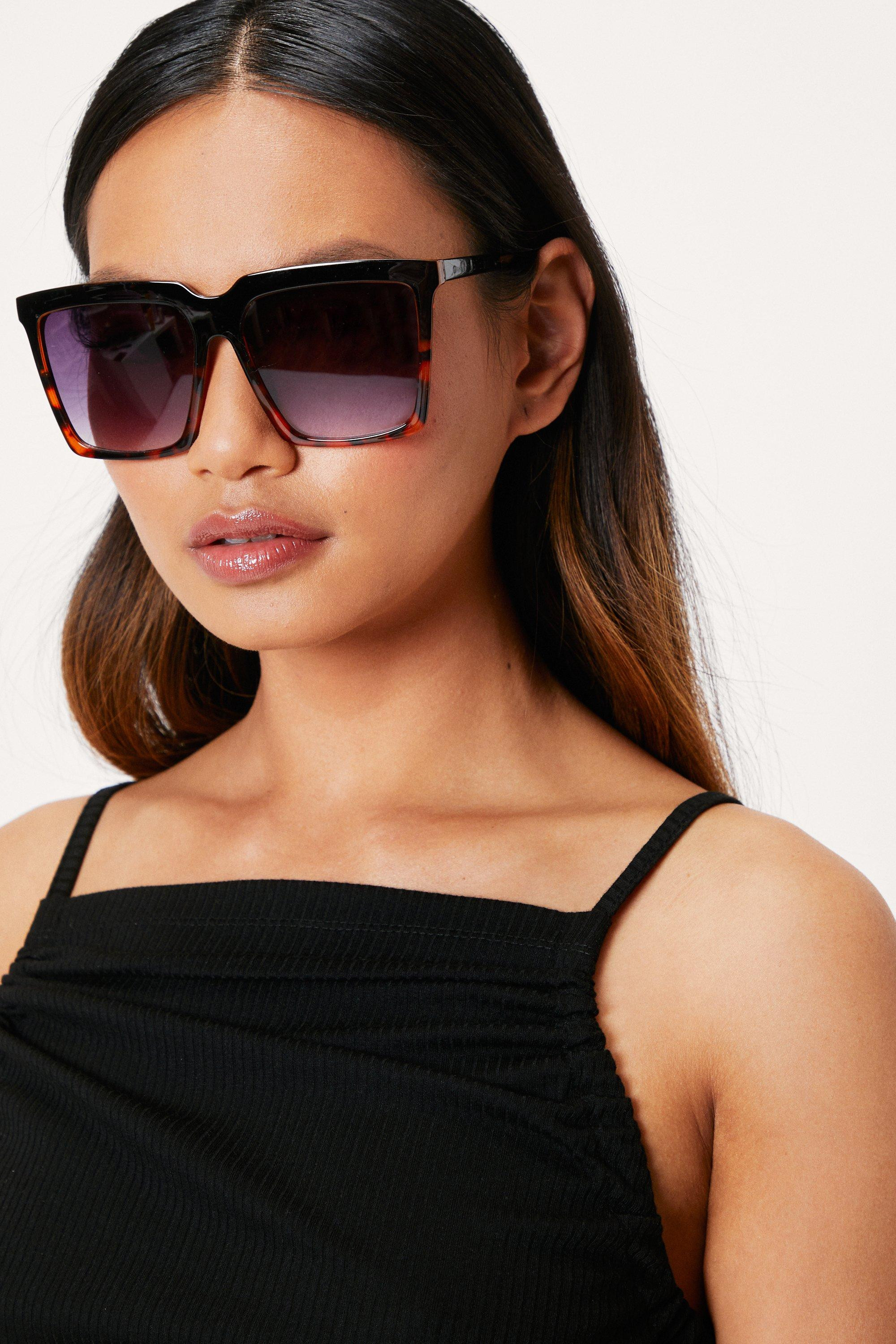 Tortoiseshell Contrast Square Sunglasses | Nasty Gal (US)