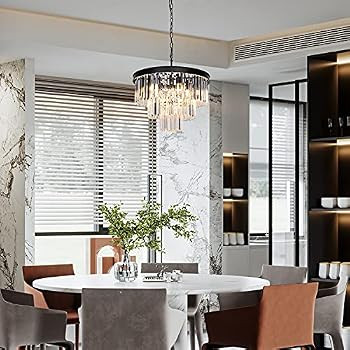 Weesalife Modern Crystal Chandeliers Contemporary Ceiling Lights Fixtures 9 Lights Farmhouse Pend... | Amazon (US)