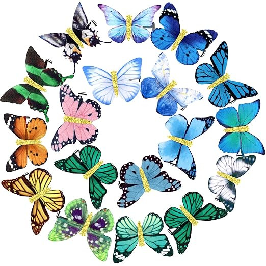 18 Stücke Haarklammern Schmetterling Haarschmuck Schmetterling Haarspangen Glitzer Snap Haarspan... | Amazon (DE)