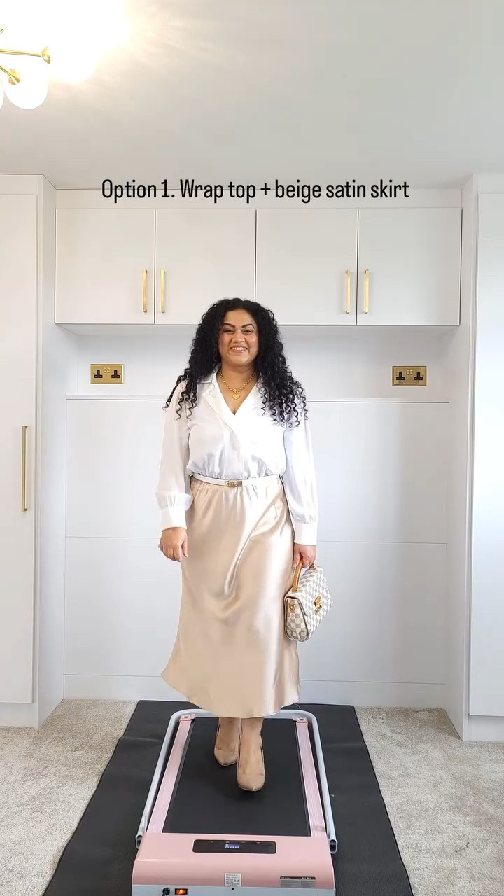 If you're short and curvy like me, here are a few ideas for outfits to wear to the office. I personally don't like revealing skin when it comes to office wear and keep it professional. Some guidelines I follow are:

1. Keep it monochrome. This elongates the silhouette for petite women and makes us look taller.
2. When choosing skirts, a midi length satin skirt looks very sophisticated. 
3. I personally prefer front pleated trousers as I have a bit of a belly. 
4. Keep accessories to a minimum. In the office space, too many accessories on a petite person can look overwhelming. 
5. If you have heavier hips and a belly like me, pleated skirts and dresses are your best friend. You'll have to try on a few, though, to find the right fit for your body.

Share with a fellow petite who needs to see this! 💞💞💞

#PetiteAndCurvy #PetiteWorkwear #CurvyWorkwear #OfficeStyleForPetites 
#WorkwearForCurves #BossBabeStyle #CurvyAndConfident #PetiteStyleInspo 
#WorkwearLooks #StyleForCurves #PetiteStyle #ChicWorkwear 
#9to5Style #ReelStyle #FashionReels #OutfitInspo #StyleInspo
