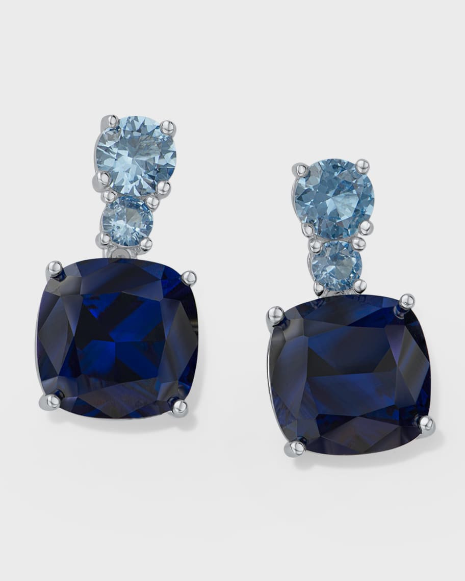 Cushion-Cut Cubic Zirconia Drop Post Earrings | Neiman Marcus