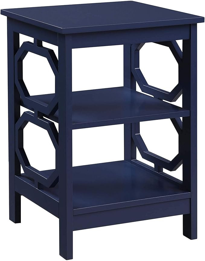 Convenience Concepts Omega End Shelves Table, Cobalt Blue | Amazon (US)