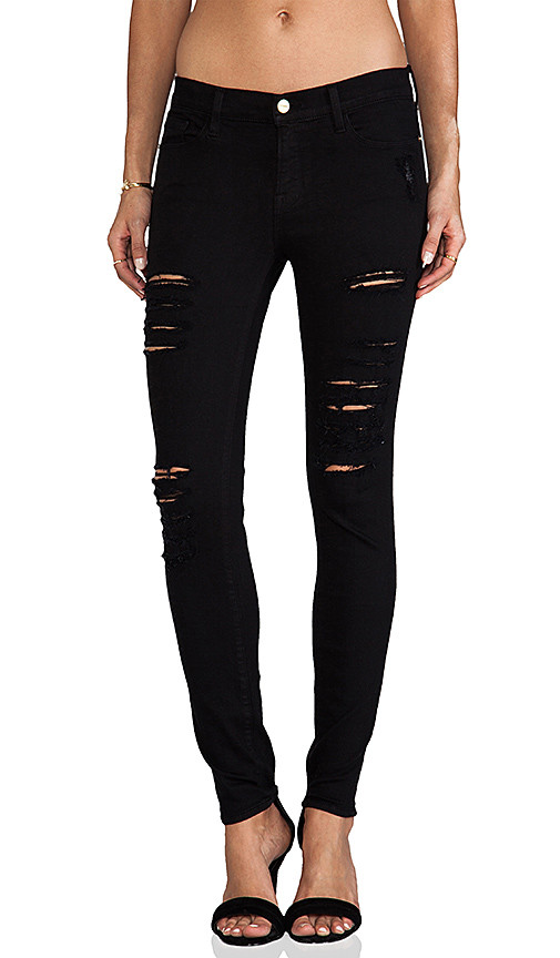 FRAME Denim Le Color Rip in Black | Revolve Clothing (Global)