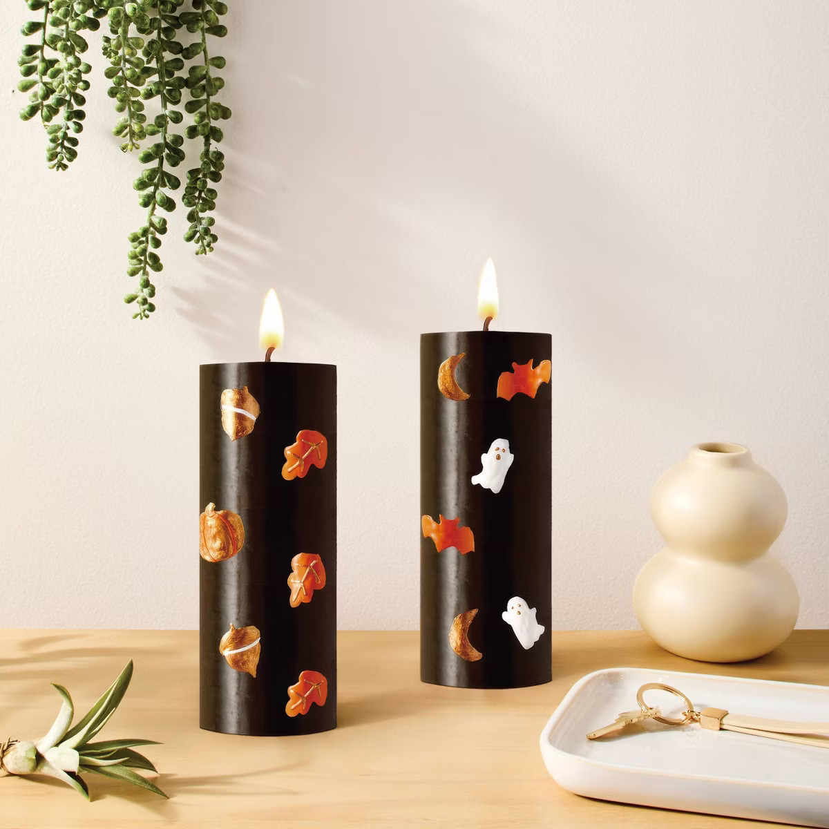 2ct Halloween Craft Pillar Candles Decorating Kit - Mondo Llama™ | Target