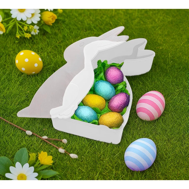 Bunny-Shaped Plastic Container, White, 17", Easter by Way To Celebrate | Walmart (US)