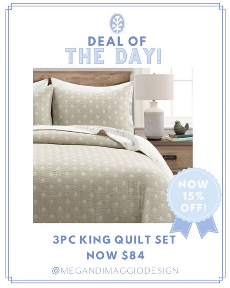 Love this neutral block print 3 piece quilt bedding set!! Clip the coupon to save 15% OFF!! Perfect for fall bedding and under $85!!🍂🤍

#LTKFind #LTKhome #LTKunder100