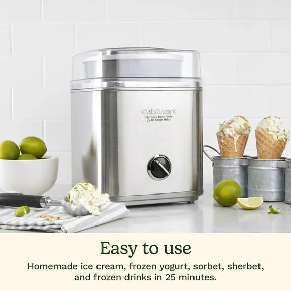Cuisinart Pure Indulgence 2-Quart Electric Frozen Yogurt, Sorbet, and Ice Cream Maker | Walmart (US)