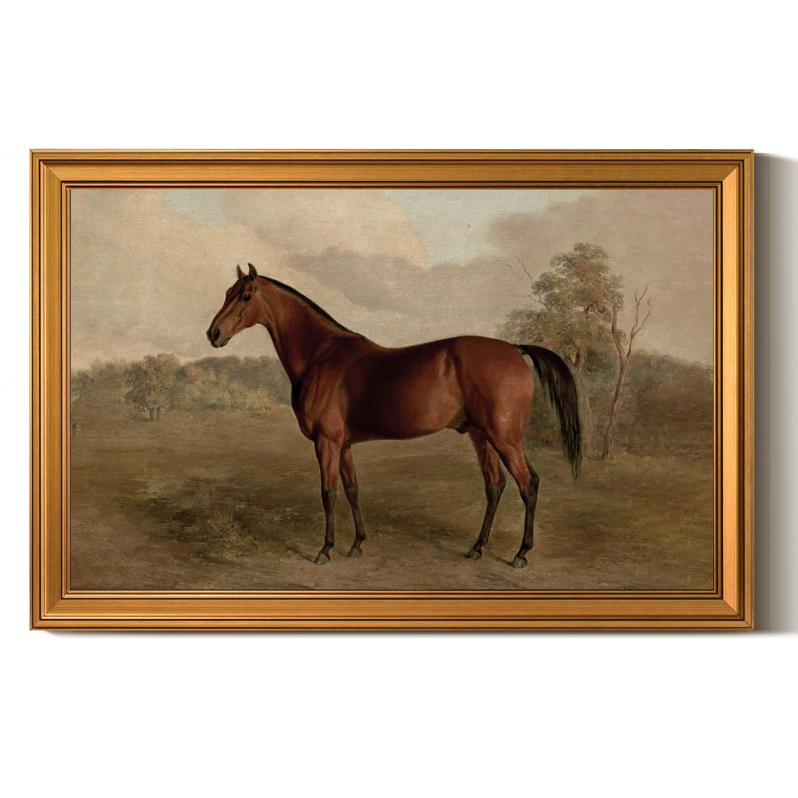 ARPEOTCY Large Gold Framed Canvas Wall Art, 24x36 Inch, Vintage Horse Art Prints, Farmhouse Retro... | Amazon (US)