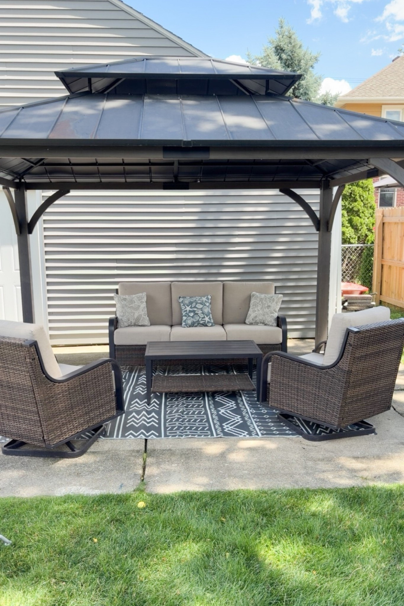 ✨ Patio season is officially here! ✨

I found this gorgeous outdoor patio set and rug from Walmart, and they completely transformed our space without breaking the budget. Perfect for morning coffee, summer evenings, and making the most of every sunny day. ☀️🏡

Shop everything linked in my LTK!

#LTKHome #WalmartFinds #PatioDecor #OutdoorLiving #PatioInspiration #SummerDecor #BackyardStyle #AffordableHomeDecor #WalmartHome #OutdoorFurniture

#LTKmomlife #LTKHome #LTKSeasonal