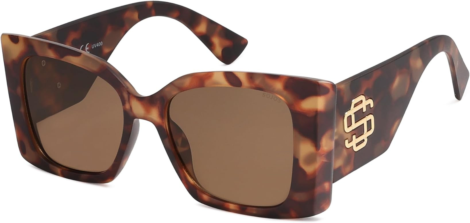 SOJOS Sunglasses for Women & Men Square Wide Thick Frame Shades Retro Trendy Fashion UV Protectio... | Amazon (US)