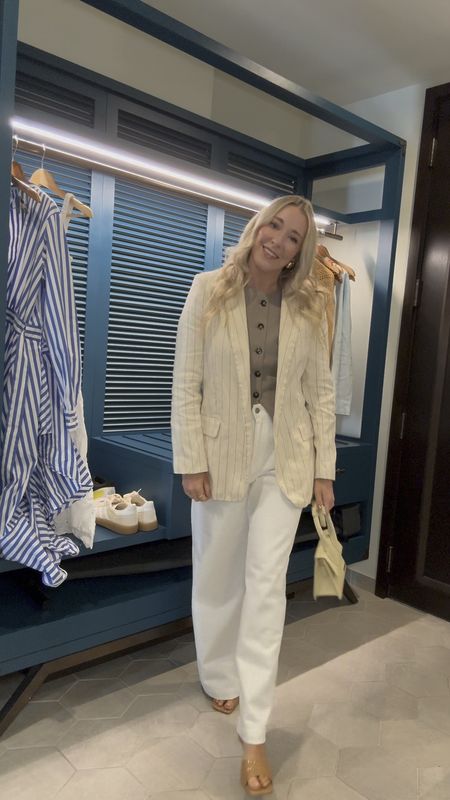 Workwear outfit
Outfit of the day 
Summer outfit 
Blazer 
White pants 


#LTKxNSale #LTKSeasonal #LTKWorkwear