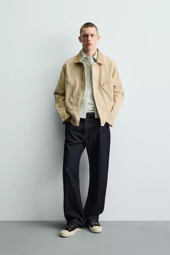 CONTRAST COLLAR DENIM JACKET | Zara US