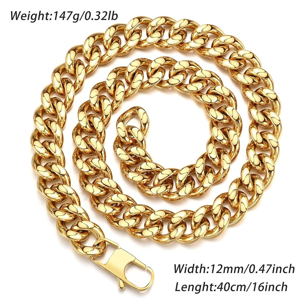 FEEL STYLE Chunky Cuban Link Chain for Men Women - Stainless Steel Gold Chain Necklace for Women ... | Amazon (US)