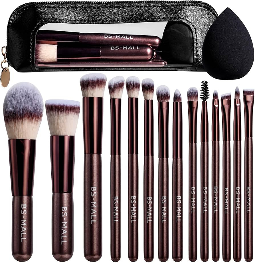 BS-MALL 14 Pcs Makeup Brushes Set with 1 Pcs Makeup Sponge – Essential Foundation Powder Concea... | Amazon (US)