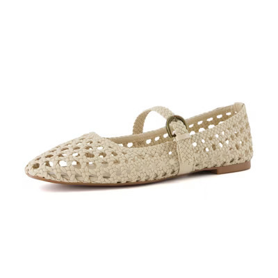 CUSHIONAIRE Women's Weston Woven Mary Jane Flat +Memory Foam WHEAT 9.5W | Target