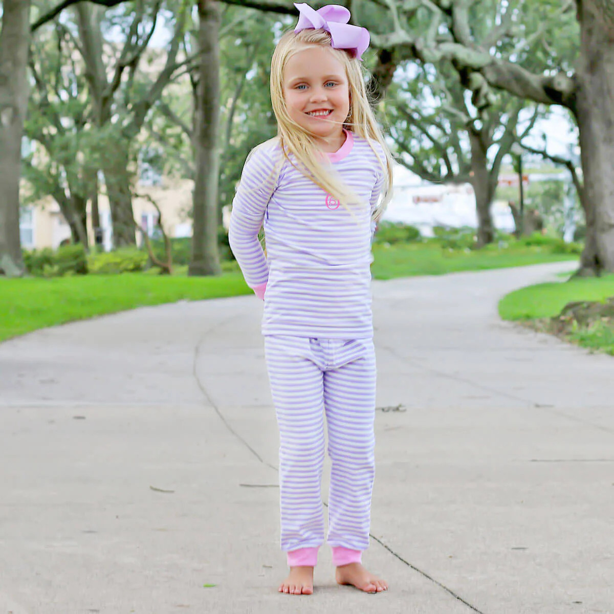 Purple and White Stripe Pajamas | Classic Whimsy