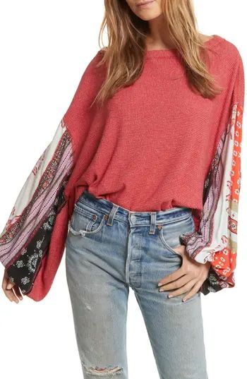 Women's Free People We The Free Blossom Thermal Top, Size X-Small - Red | Nordstrom
