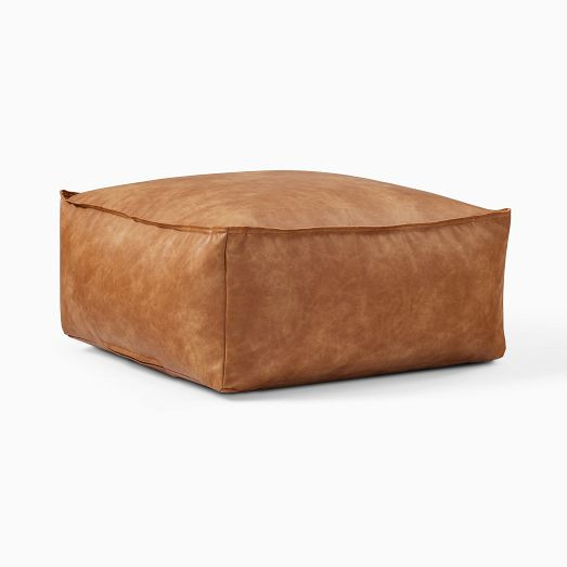 Vegan Leather Lounger Ottoman | West Elm (US)