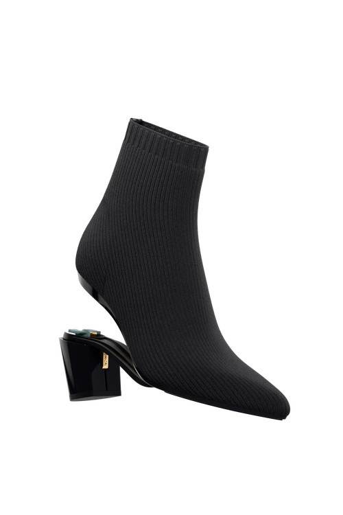 Pashion Footwear The Bootie 3" Block Convertible Heel in Coal Knit at Nordstrom, Size 9.5 | Nordstrom