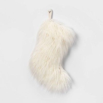 Tibetan Faux Fur Christmas Stocking Ivory - Wondershop™ | Target