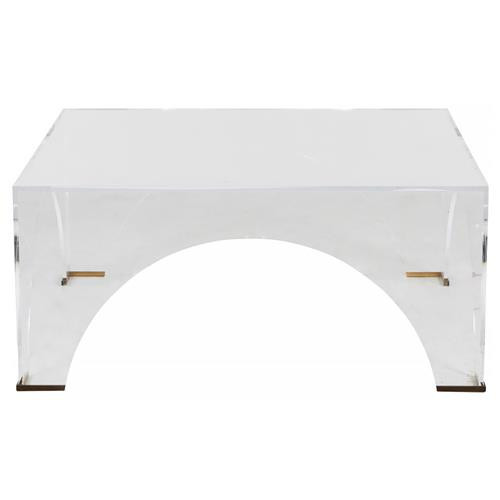 Gabby Cindy Hollywood Regency Clear Acrylic Square Coffee Table | Kathy Kuo Home