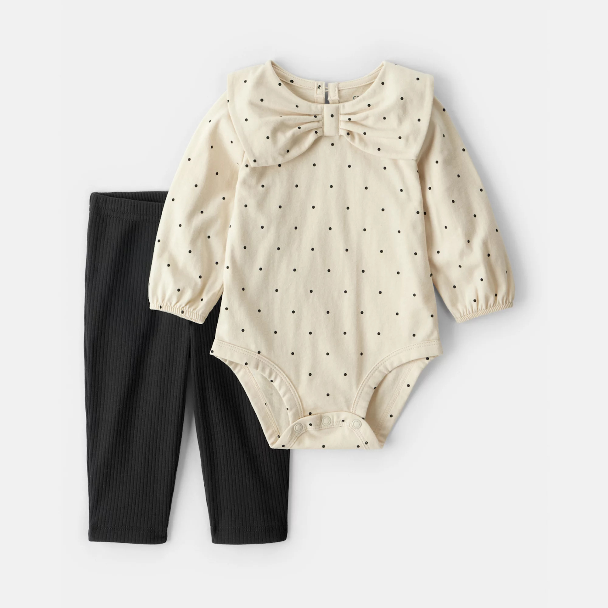 Baby Girl Carter's 2-pc. Bow Print Bodysuit & Pant Set | Kohl's
