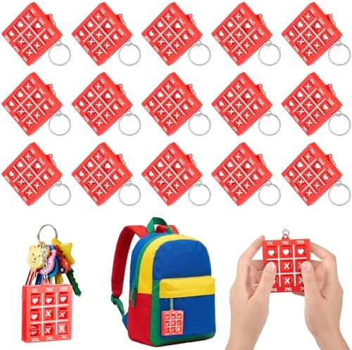 Hicarer 16 Pcs Valentine's Day Tic Tac Toe Game Party Favor Goodie Bag Stocking Stuffer Kids 8-12... | Amazon (US)