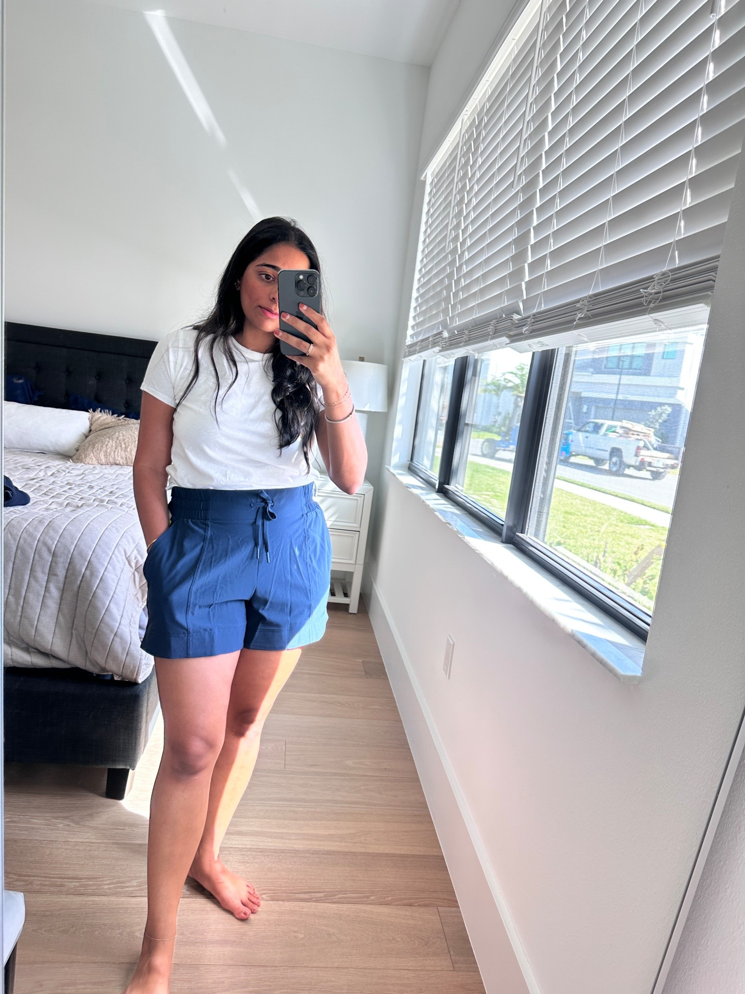 These shorts are super comfortable and I like that the length is a little longer (4”). I am wearing a size medium!

Target find, target shorts, mom shorts