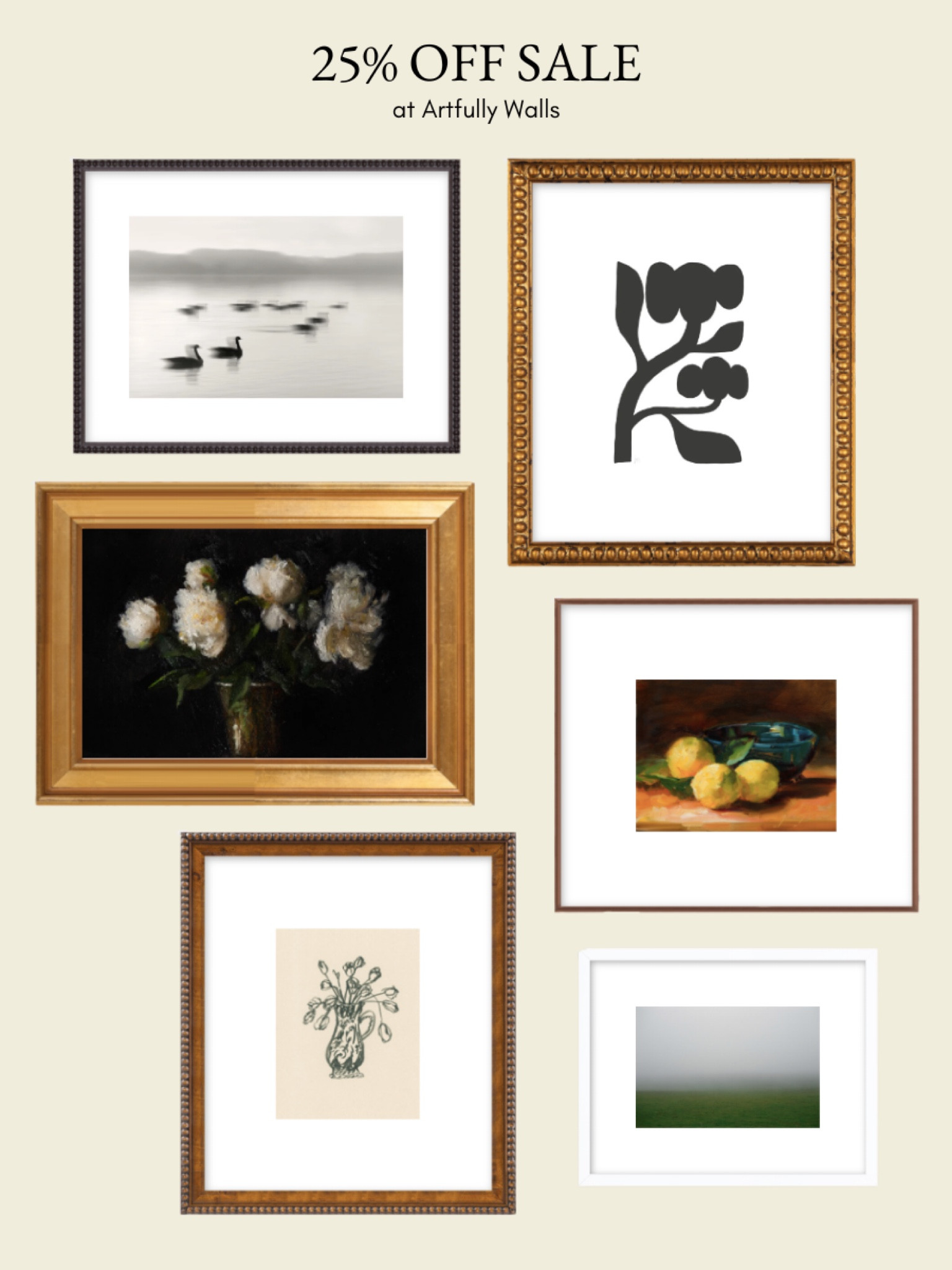 Artfully Walls is offering 25% off $100—they have so many beautiful prints and framing options.

Artwork, home decor, art sale, gallery wall, gold frames, black frames, art prints, floral art, oil painting, still life painting, modern art, traditional interiors

#LTKsalealert #LTKunder100 #LTKhome
